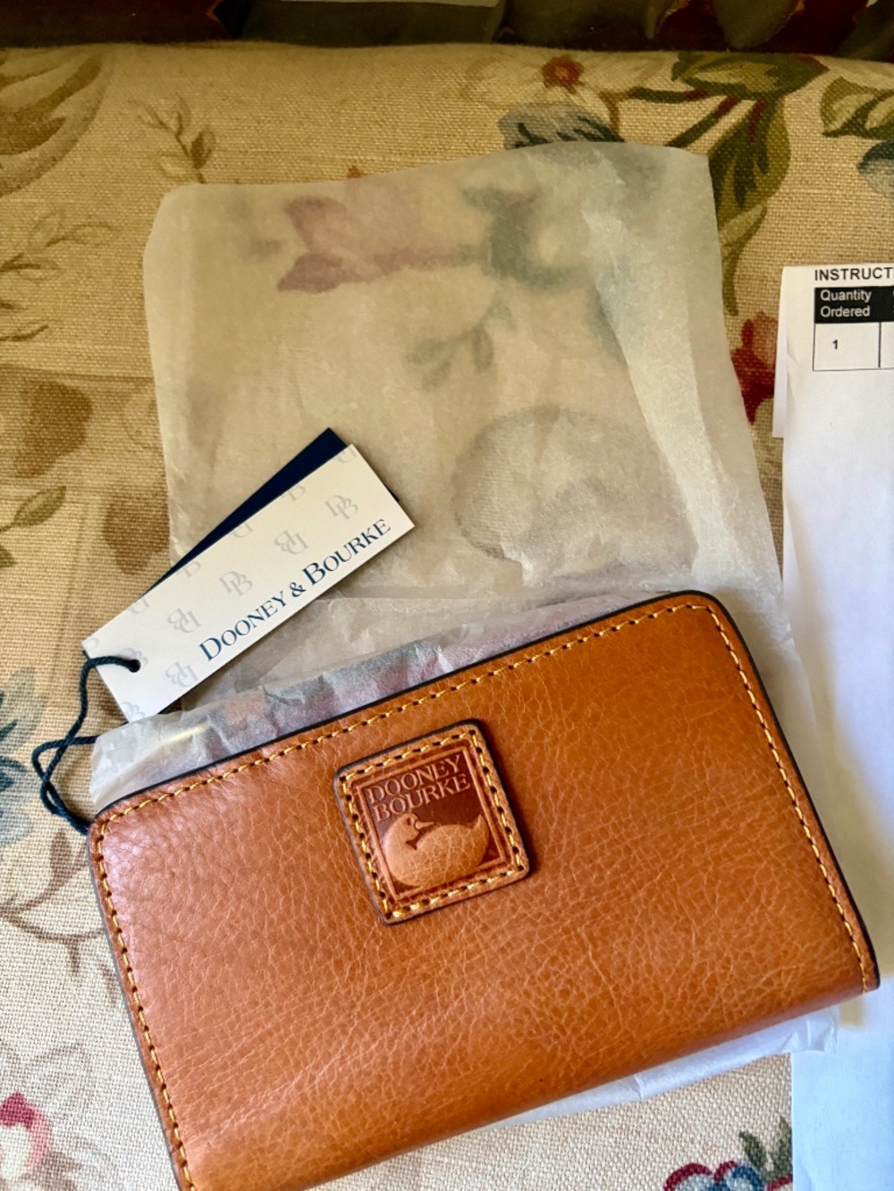 Dooney and Bourke Florentine Credit Card Wallet - Natural, NWT's